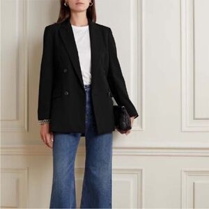 Joie Oversized Double Breasted Blazer Black Minimalist Old Money Small